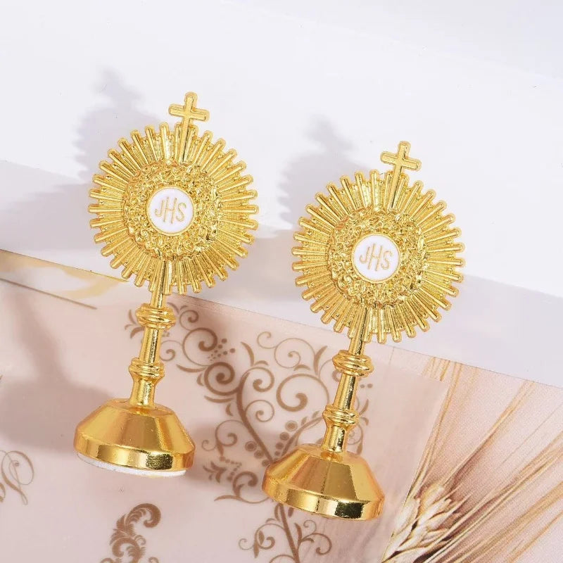 Monstrance Eucharistique Dorée – Collection La Maison Sainte