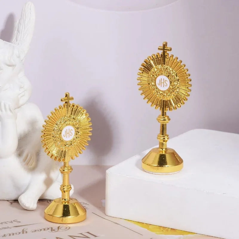 Monstrance Eucharistique Dorée – Collection La Maison Sainte