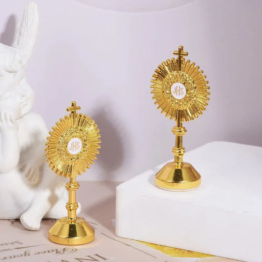 Monstrance Eucharistique Dorée – Collection La Maison Sainte